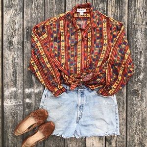 Vintage Geometric Button-Down